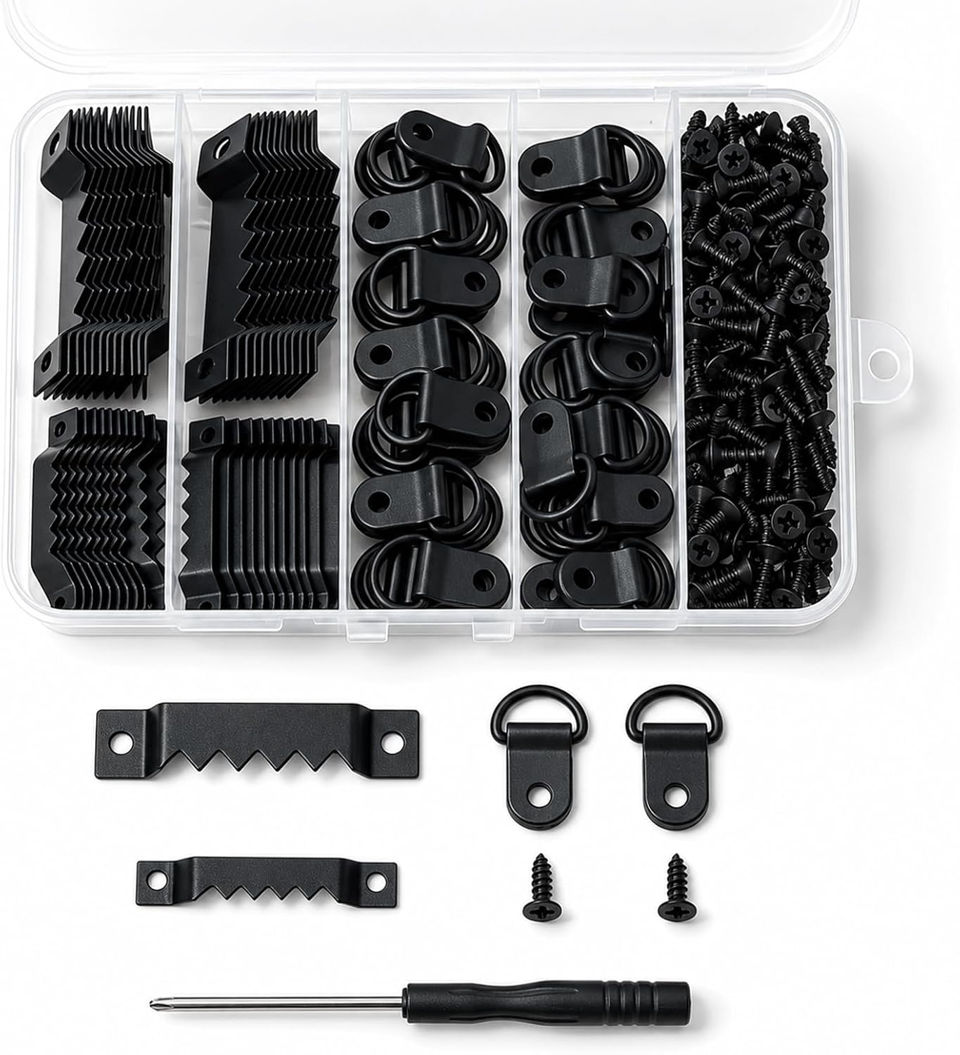 251Pcs Dual-Size Picture Hanging Kit, Heavy Duty Sawtooth & D Ring Hanger