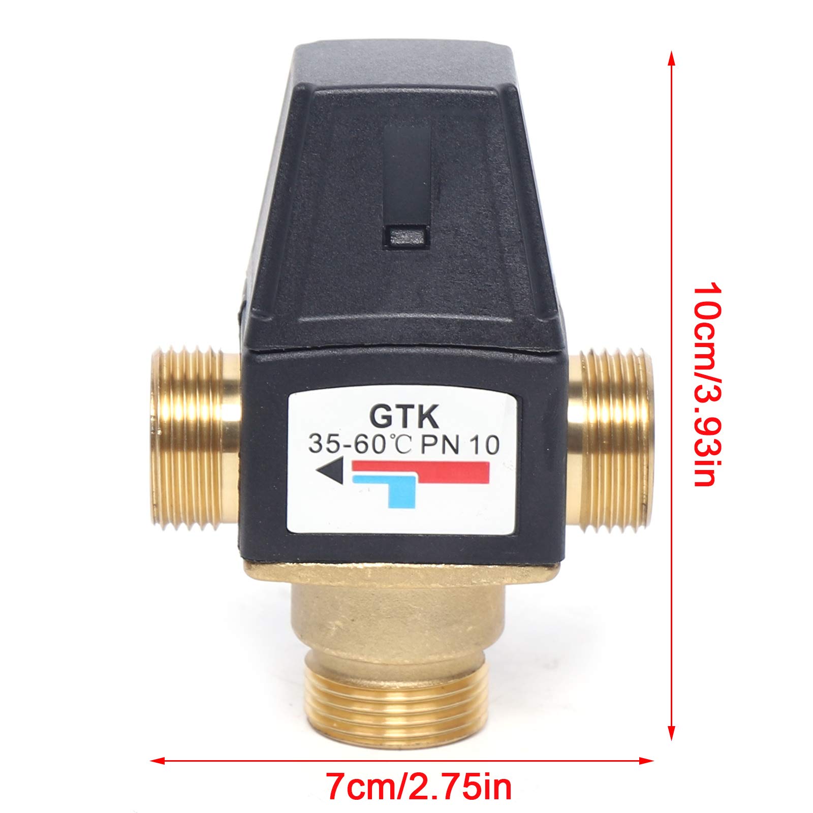Valvola di miscelazione termostatica a 3 vie, Adjust Tempcontrol, valvola termostatica per miscelatore acqua fredda calda, protezione da scottature, in acciaio inox, valvola termostatica per sistema