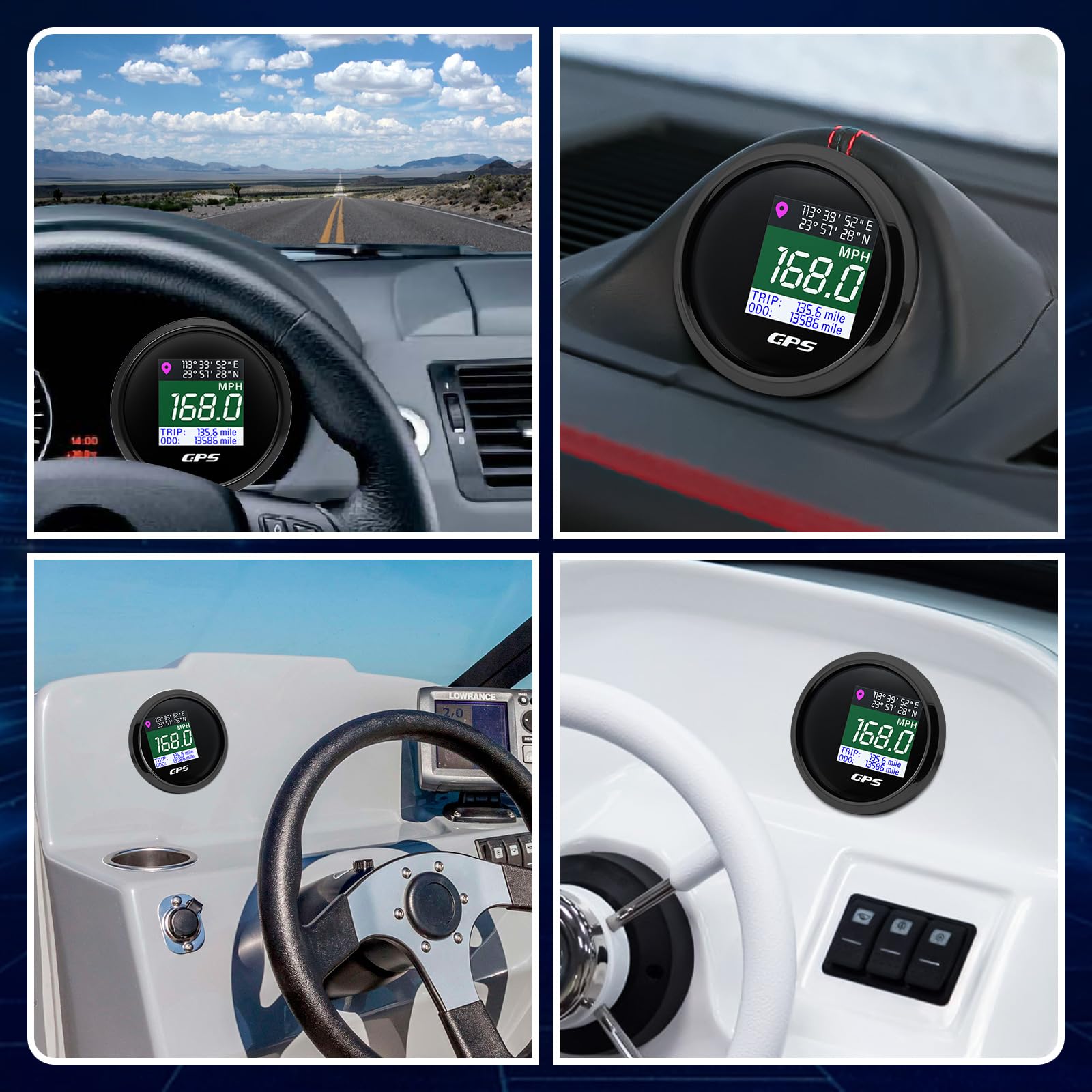 Snapklik.com : ARTILAURA GPS Speedometer 2-1/16" 52mm Digital Boat GPS ...