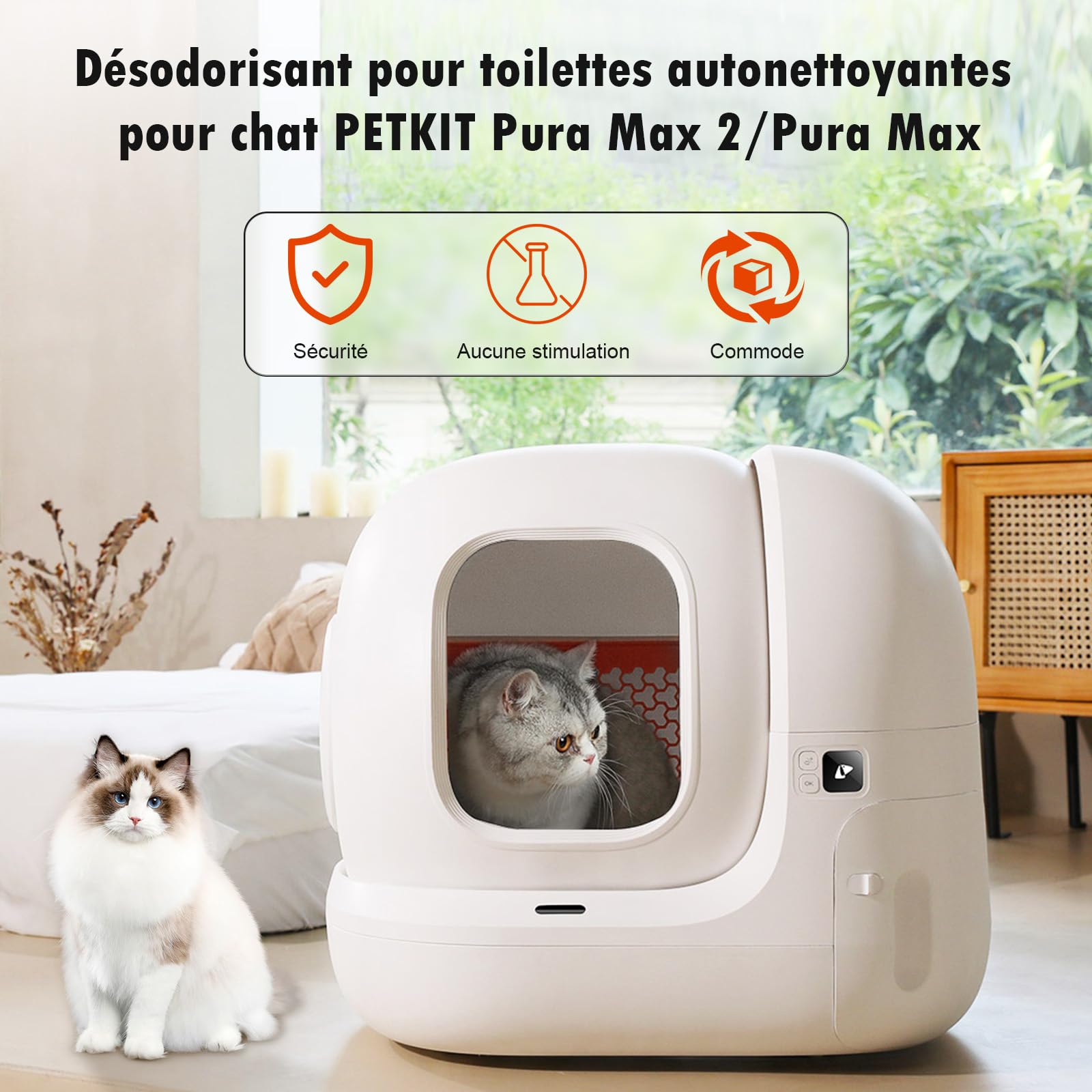 LOT DE 6 Désodorisant litière Chat pour PETKIT Pura Max 2 / Pura Max Litiere Chat Autonettoyante, Désodorisant pour Toilettes Pour Chat