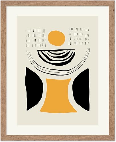 Miniatura 14 de Monem Art - Póster abstracto, impresión de dibujo de línea retro, arte moderno, arte negro y amarillo, arte moderno, arte bohemio elegante, arte Sin