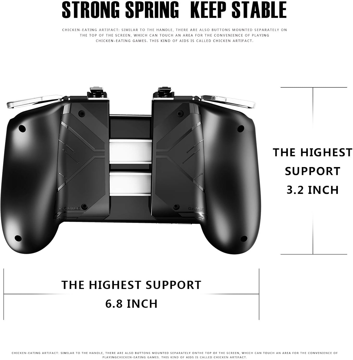 MEO Mobile Game Controller - Multi Color Combinational Mobile Trigger with Sensitive Shoot and Aim Game Gamepad Compatible for iPhone/Android（Black & White）