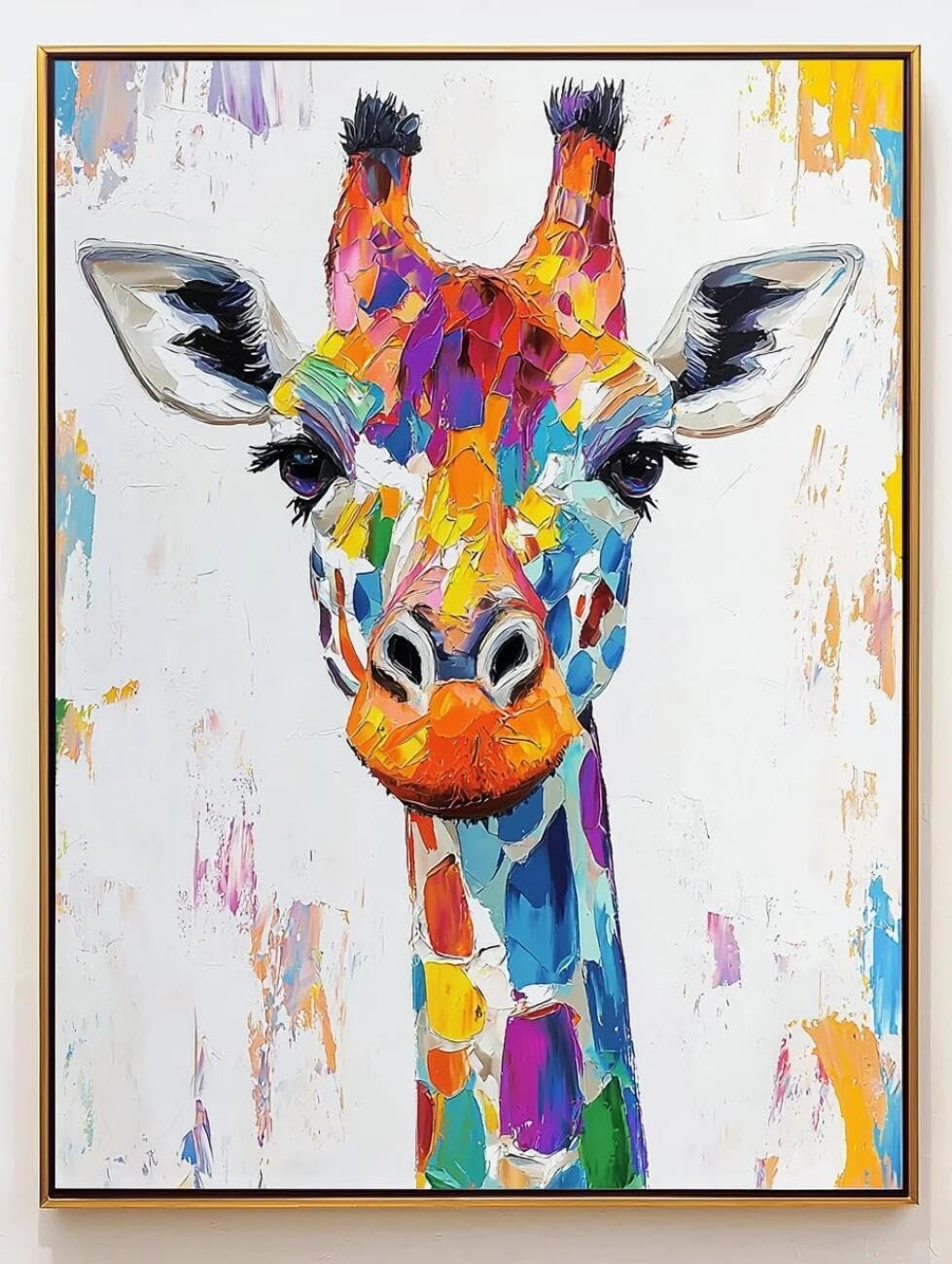 Henypt Cross Stitch Kits Cartoon Giraffe Animal DIY Needlepoint Set for Beginners The Elderly with Accessories Home & Leisure/Gifts 14CT 40x50cm