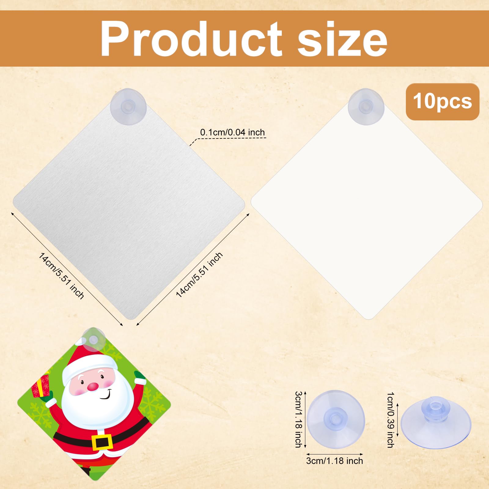 10pcs Sublimation Blank Suction Cup Sign - Image 2