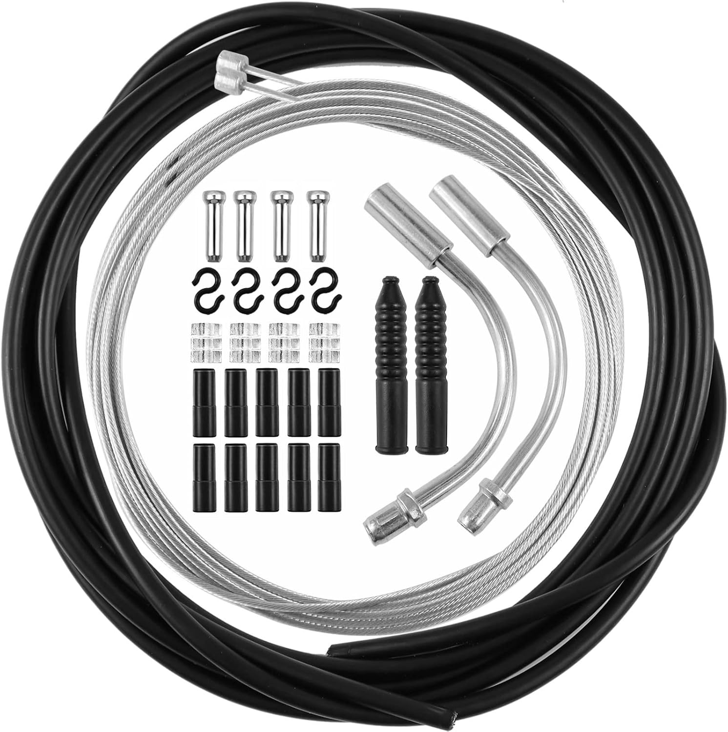 Bike Brake Cable Shifter Cable Housing Kit Set Bicycle Brake Line, V Bike Brake Noodle Cable Guide Pipe 2 Plastic Hoses for Road MTB Mountain Bicycle Cycling (Shifter Cable)