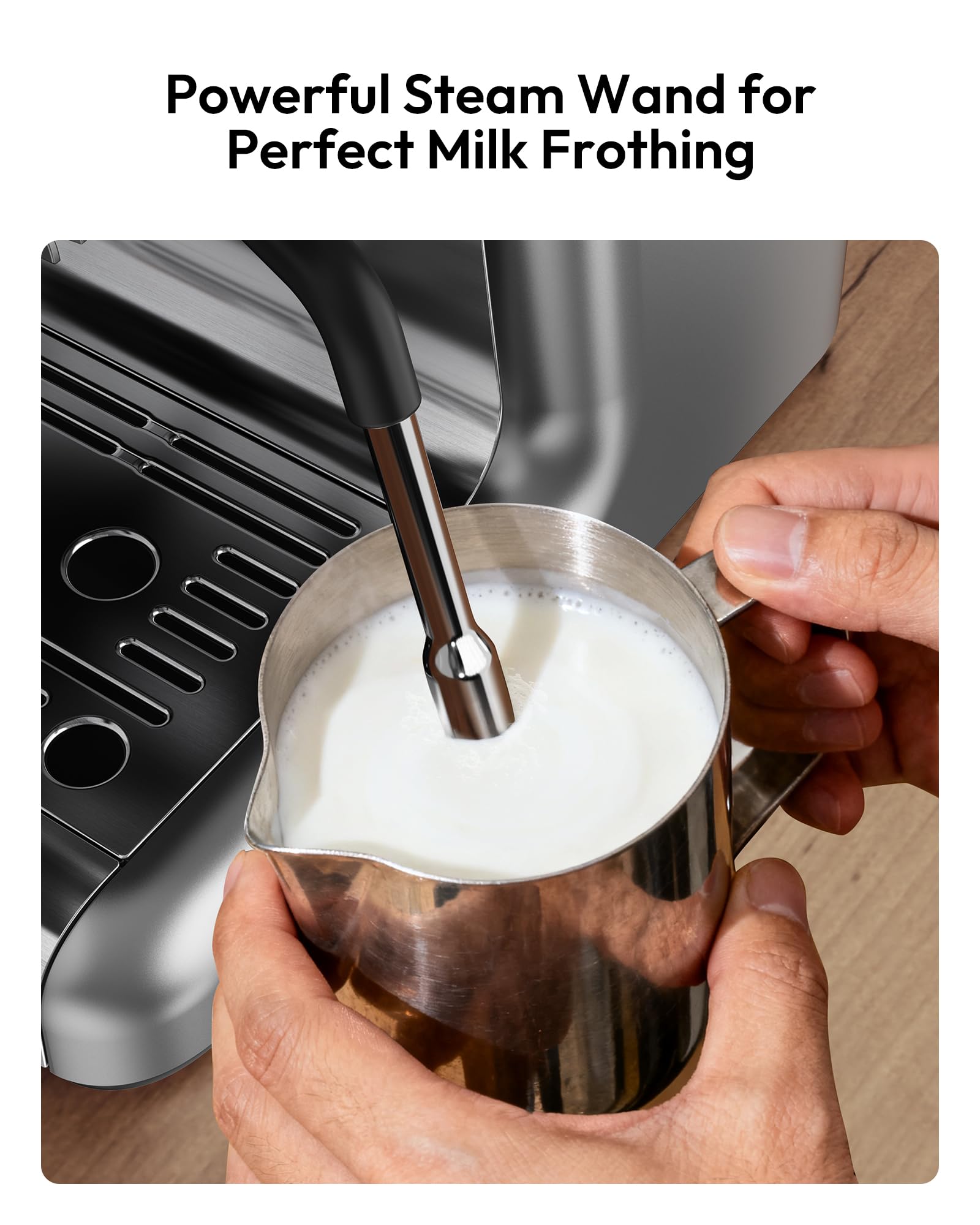 EUHOMY - Máquina espresso con molinillo, cafetera espresso profesional con 20 bares para el hogar, con espumador de leche para leche, capuchino y estilo barista