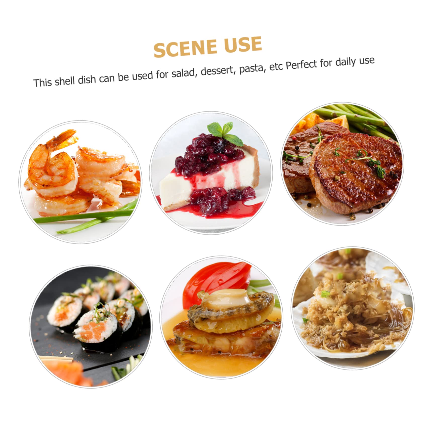 Cabilock Natural Shell Platter Multi Function Food Serving Plate for Desserts and Snacks Decorative Kitchen Supplies Easy to Clean Safe for Microwave and Dishwasher