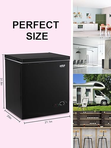 Miniatura 5 de KRIB BLING Krib Bling - Congelador de pecho de 7.0 pies cúbicos con termostato ajustable, congeladores compactos con cesta de almacenamiento