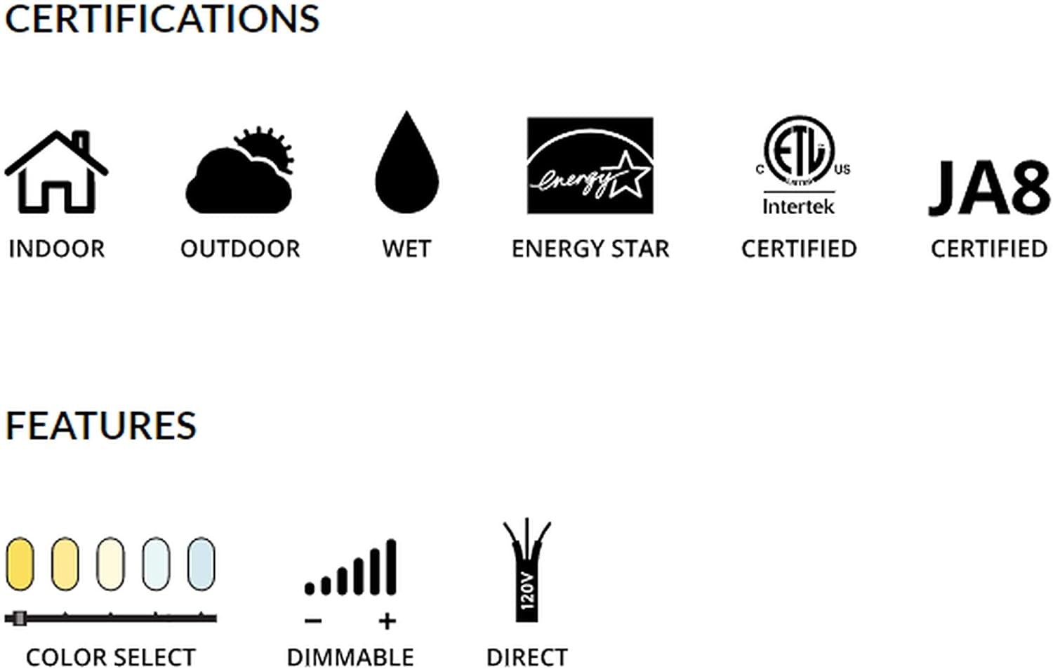 DALS Lighting 6 Inch Round Indoor/Outdoor LED Ceiling Flush Mount (White)