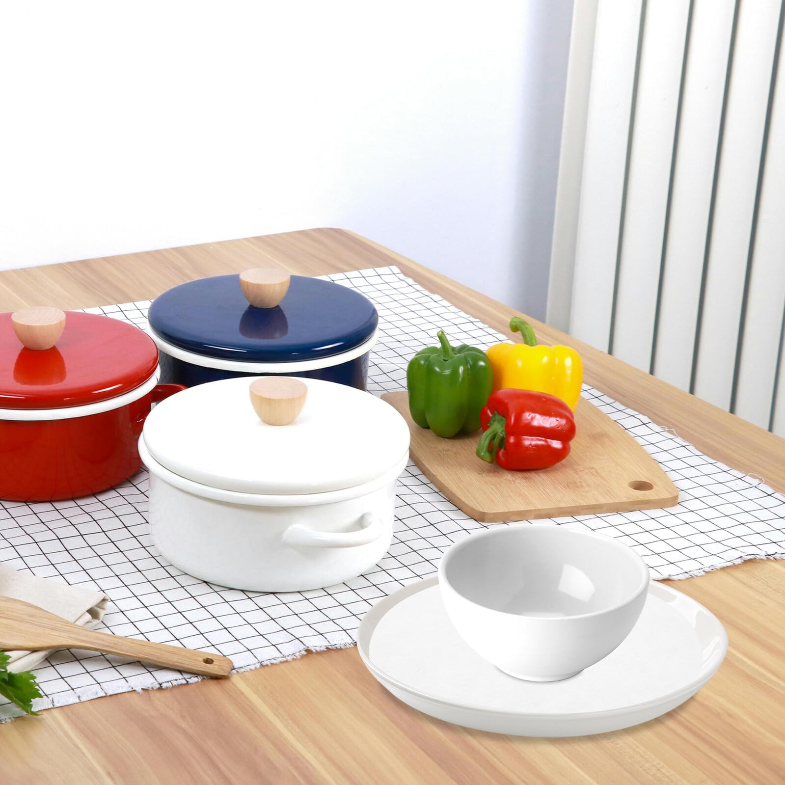 Baluue 50 Piezas Separador de sartenes Fieltro Protector de Placa agarraderas para ollas de Cocina White