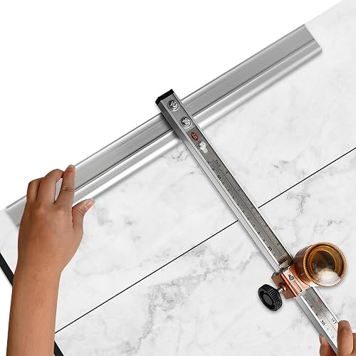 47.24in T-Shaped Glass Cutting Tool, Tile Cutters, Inch Scale | Automatic Control Oiling, Nylon Pulley, Thickened Aluminum Alloy Blade Bar, for Thick Glass, T-Glass and Tile Cutting