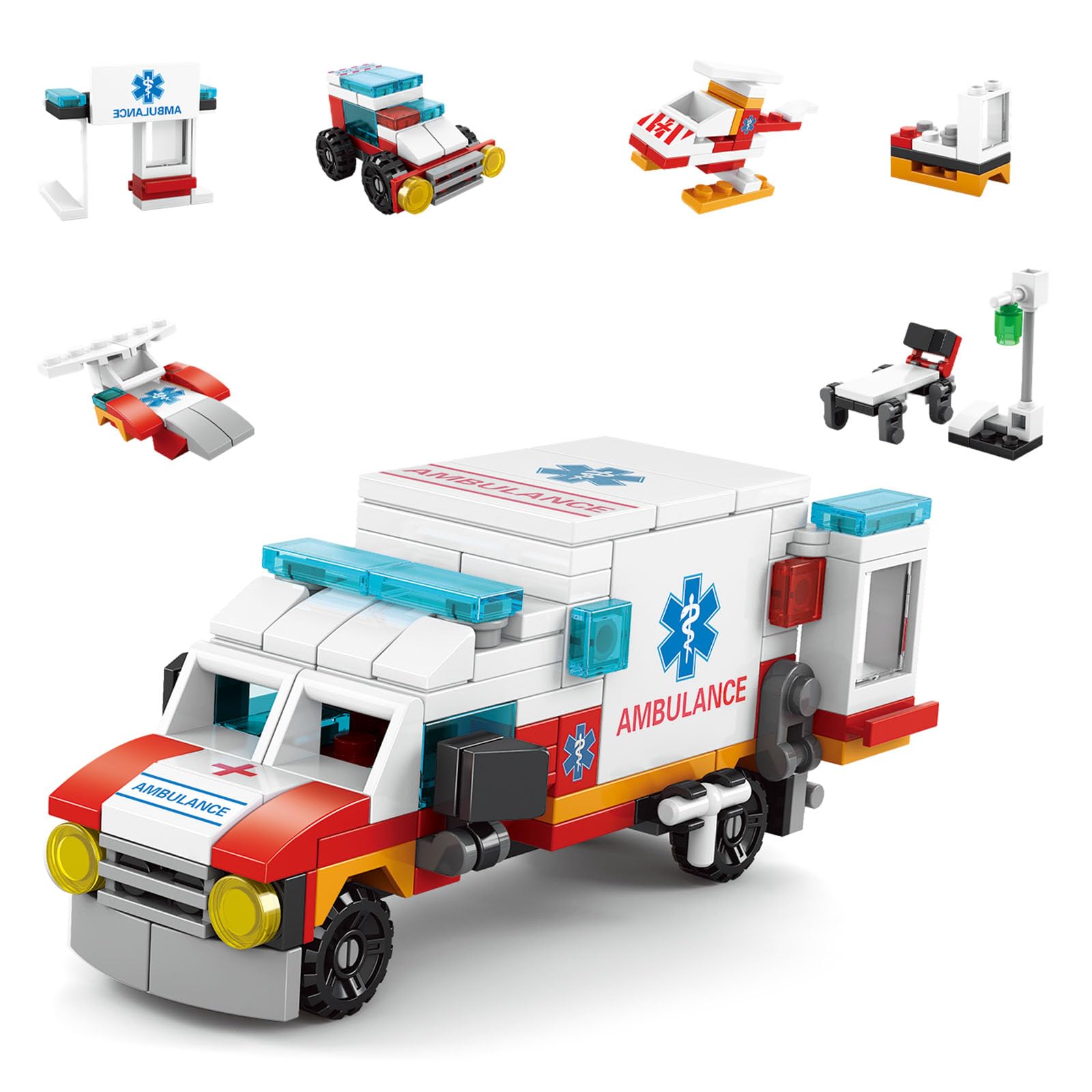 Vilbocr Urban Rescue Series Building Block Toys,Stacking Skill Training and Creative Thinking Cultivation? Building kit Toys Best Gift for Boys Aged 4-10… (City Ambulance)
