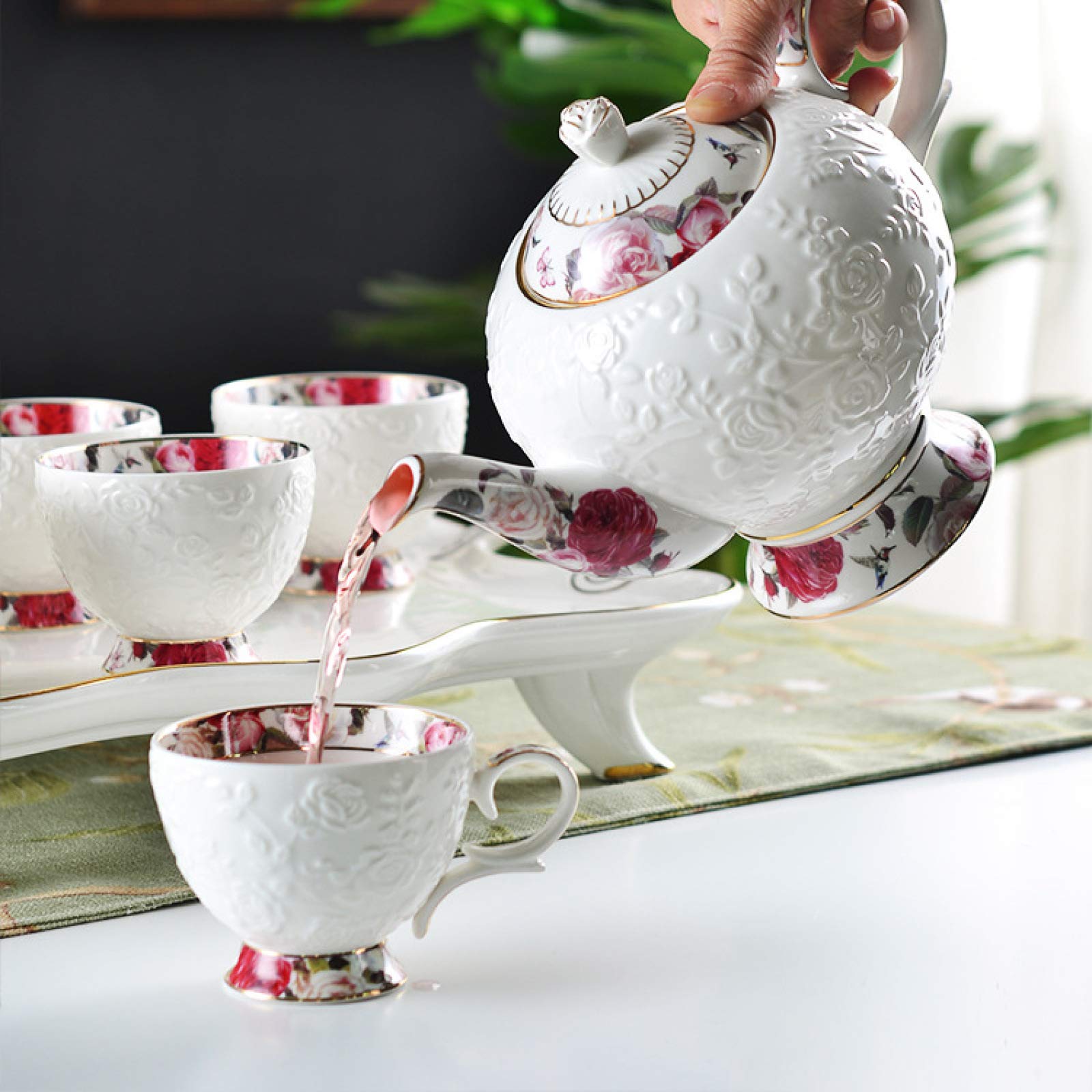 Zestaw Do Popołudniowej Herbaty Zestawy Do Kawy Europejski Zestaw Ceramicznych Filiżanek Do Kawy Dzbanek Do Herbaty Zestaw Porcelanowych Filiżanek Do Herbaty Z Tacką Na Herbatę Najlepszy Prezent