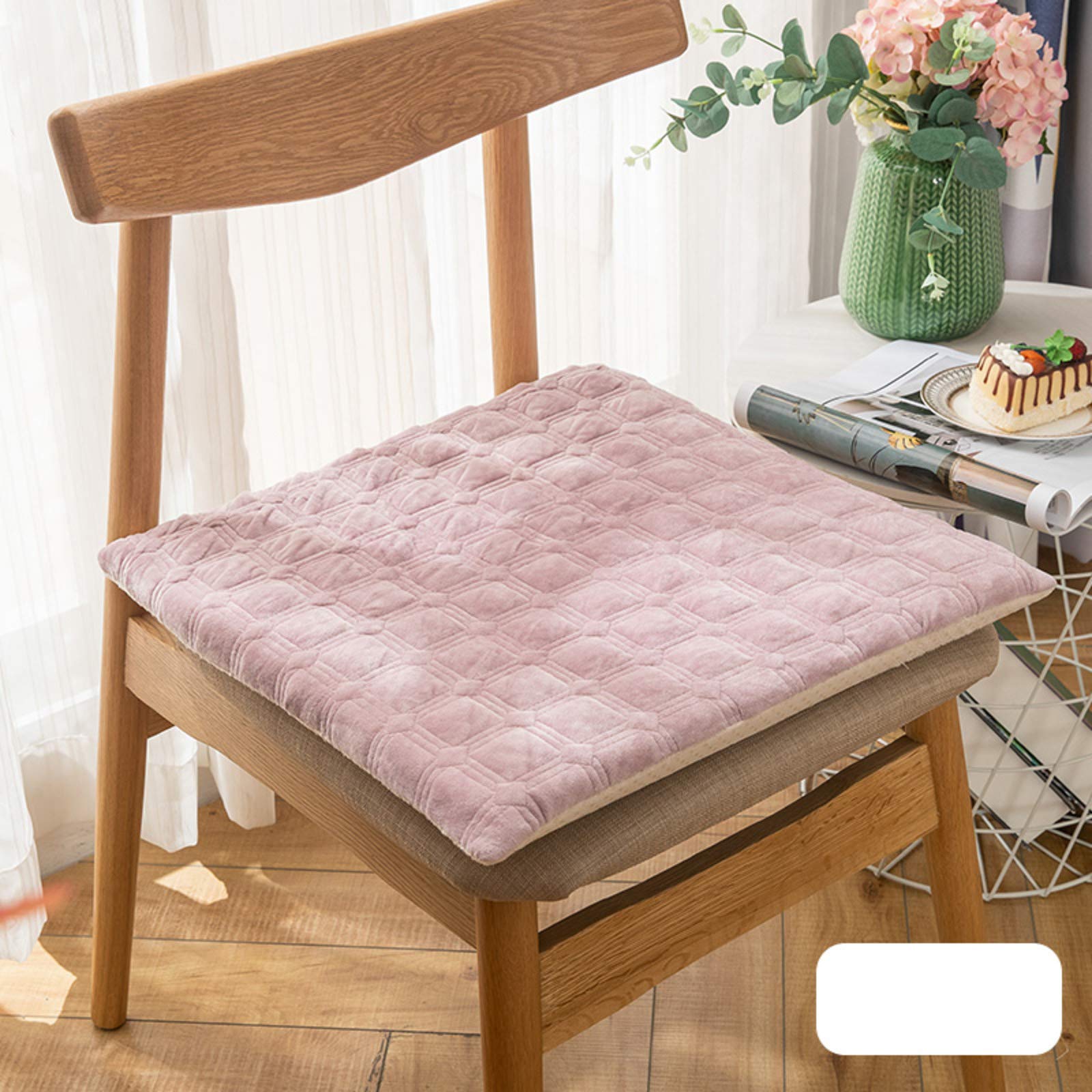 Galette de chaise anti-glisse finie la sensation étouffée coussin rose 50x50 cm