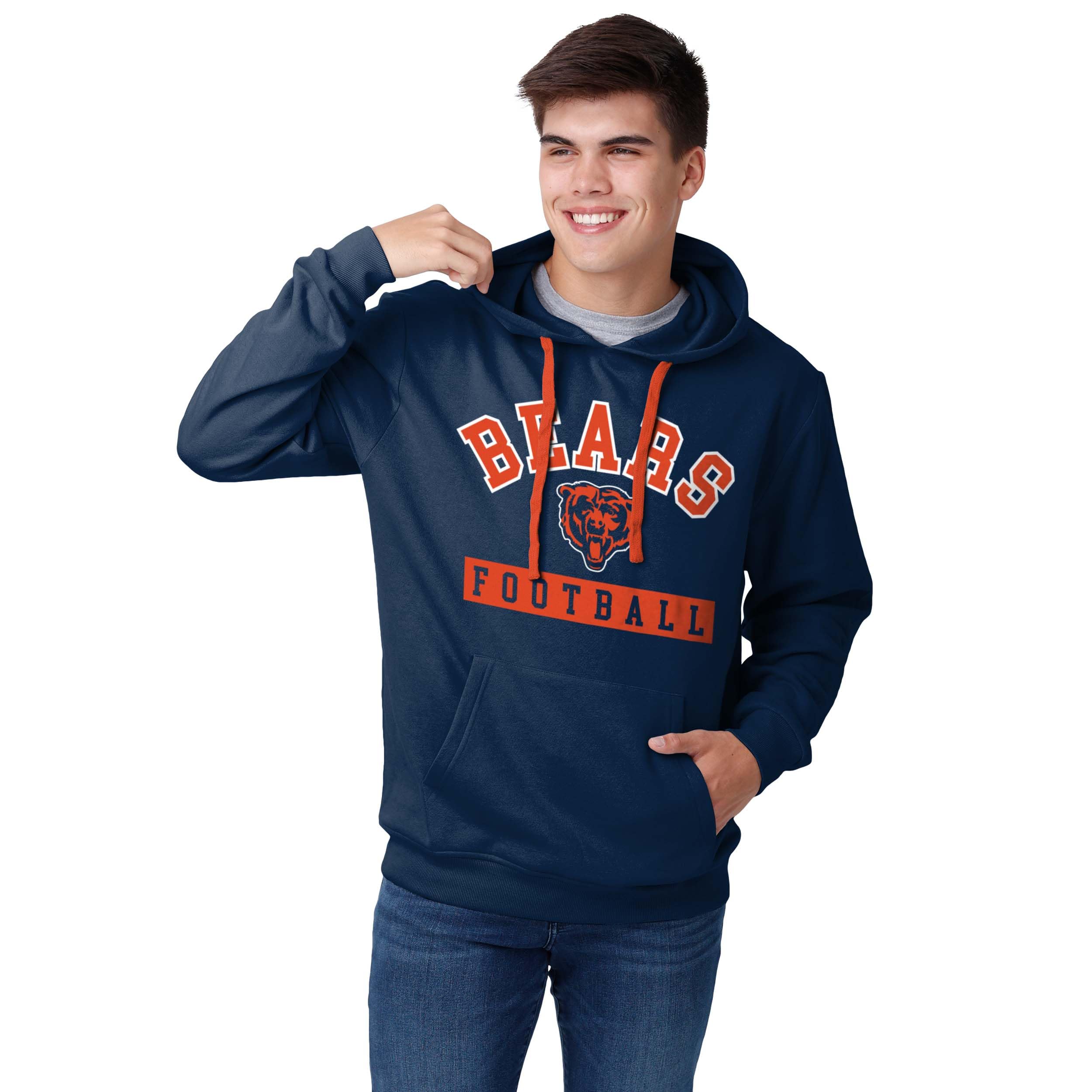 FOCO Men's NFL Team Logo Solid Wordmark Hoodie