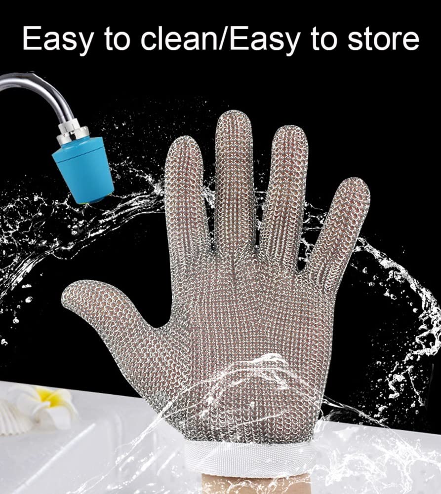 Guantes Resistentes a Cortes Guantes de Anillo de Acero Guantes Antideslizantes, maniobras de protección de la protección contra el Trabajo de la ostra, for Las Manos a la Izquierda y la Derecha