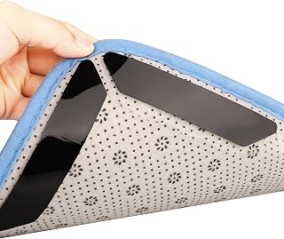 FixtureDisplays® 8 Pieces Rug Gripper Safe for Hardwood Floors Carpet Edge Corner Curling Bunching Prevention 15793-1D