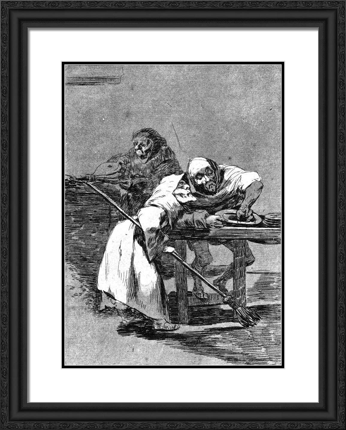 ArtDirect Goya, Francisco 20x24 Gold Ornate Framed Art Print with Double Matting Titled: Be Quick They Are Waking Up