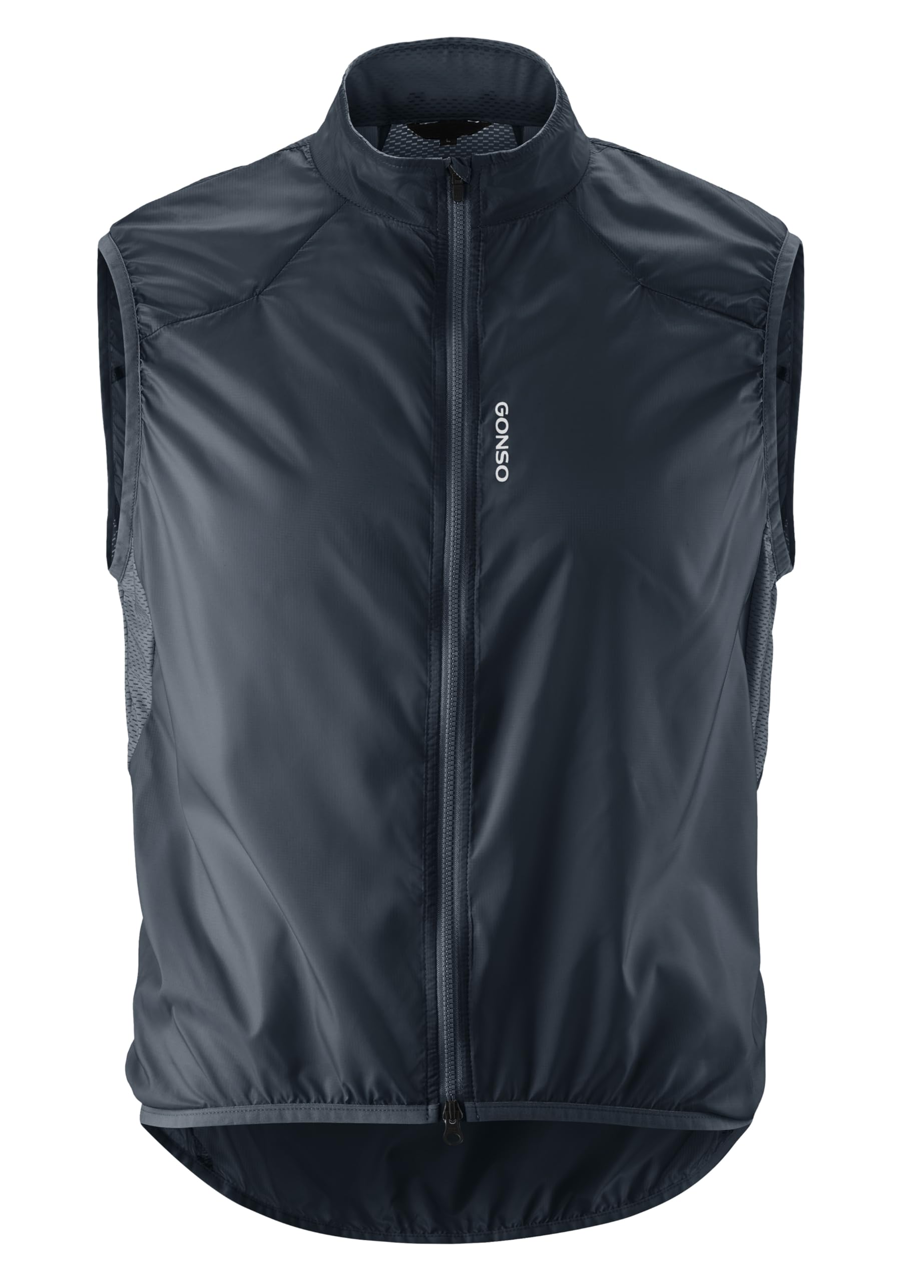 Gonso Road Vest Wind M Men's Vest, Lightweight, windproof & breathable cycling vest & running vest, reflective, small pack size for road bike & gravel