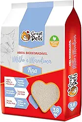 Areia Biodegradável Milho E Mandioca Grossa Great Pets 3,8kg
