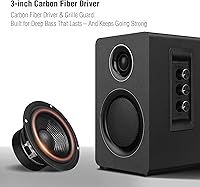 Vista 2 de Computer Speakers for Desktop PC, Active Bookshelf Speaker with 3‘’ Carbon Fiber Woofer and Silk Film Tweeter ,Supports Bluetooth 5.3, USB-C