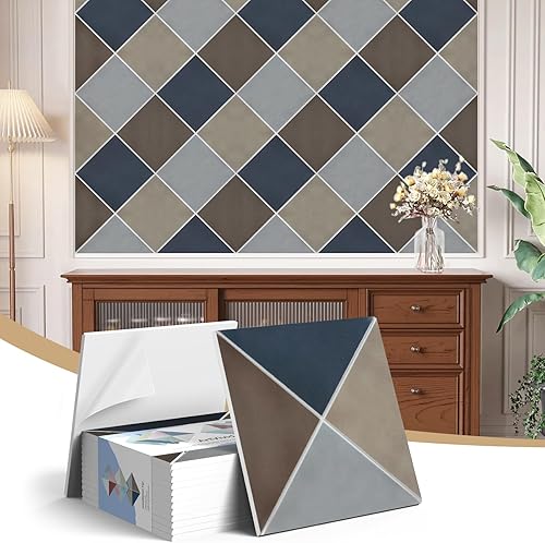 Miniatura 20 de Paquete de 12 paneles acústicos, paneles autoadhesivos con patrón de ladrillo 3D a prueba de sonido para paredes, paneles decorativos de pared con