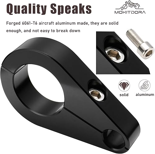 Vista 21 de MoKitDora Abrazadera de cable de acelerador de embrague de montaje en manillar o marco de 1.25" o clips de línea de freno para Harley, cromo