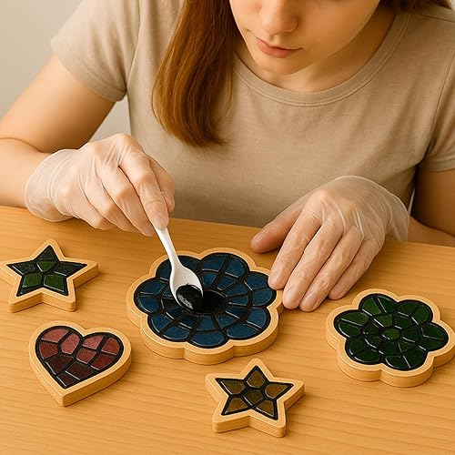 Miniatura 8 de DINGSEN Kit de mosaico, incluye pegamento de mosaico y lechada, aplicador, guantes, perfecto para hacer decoración del hogar, manualidades, regalos