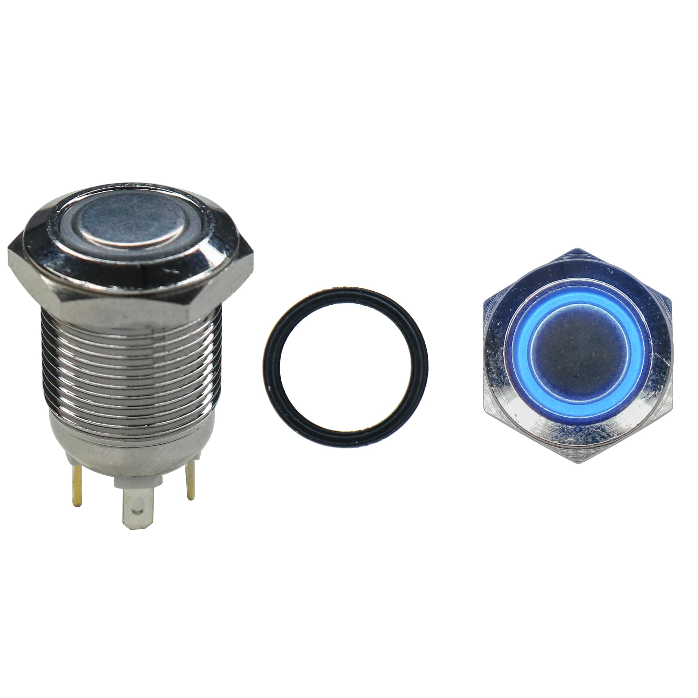 Electronic Spices 12 mm 12-24V Ring Light Push Button Horn Types Metal Switch with Blue Indicator (B0CD3VZ65P) Amazon Price History, Amazon Price Tracker