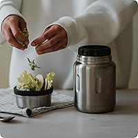 Vista 7 de BOBBER Termo aislado de acero inoxidable de 24 onzas para alimentos calientes con boca extra ancha, cuchara y tazón integrados, mantiene la comida