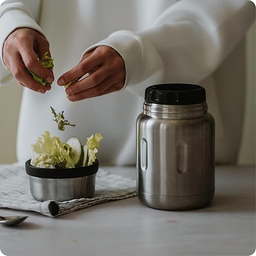 Miniatura 16 de BOBBER Tarro térmico aislado de boca ancha de 24 onzas para sopa y comida caliente, acero inoxidable con cuchara y tazón integrados, mantiene