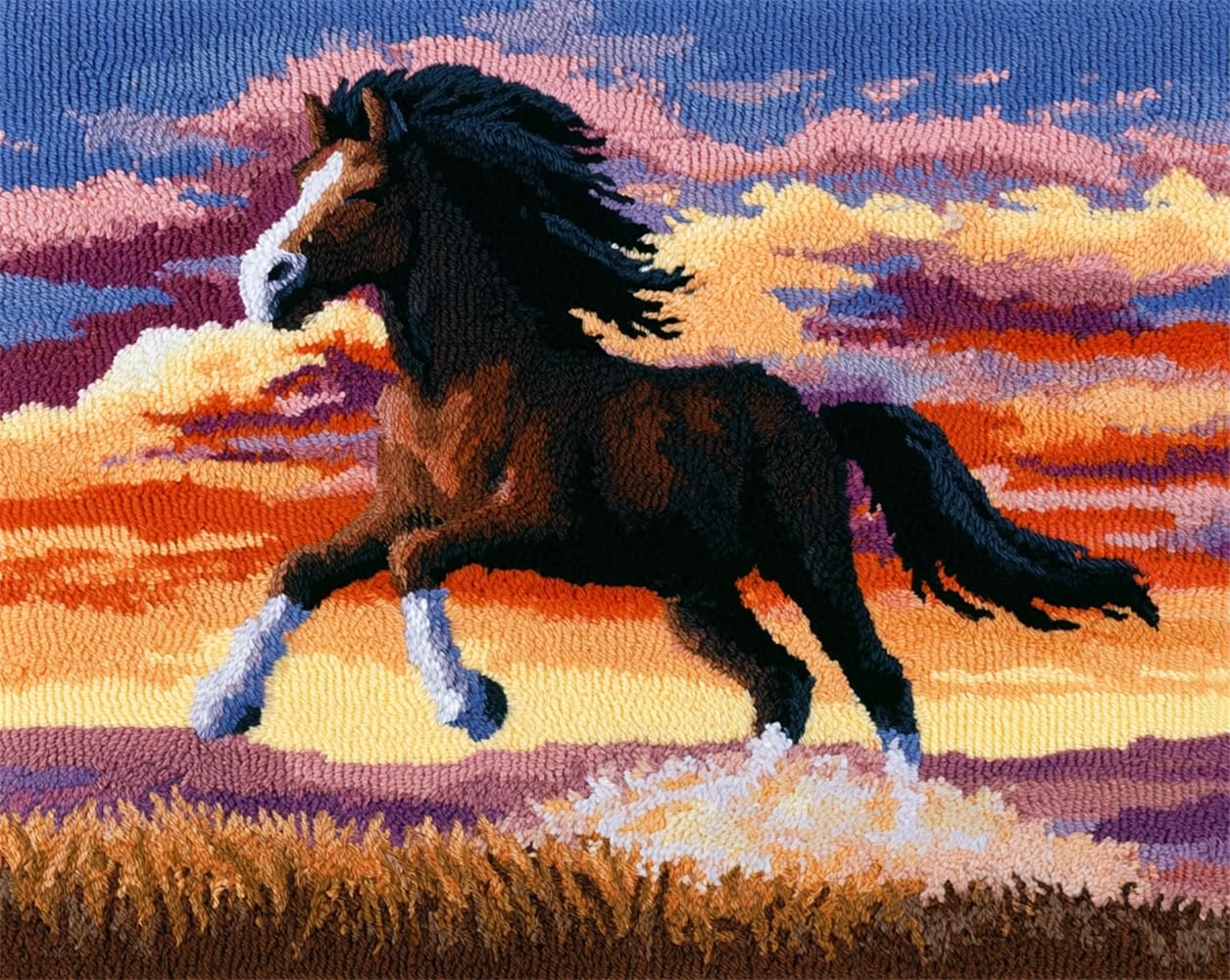 FWRTYCB Latch Hook Rug Kit for Adults Horse