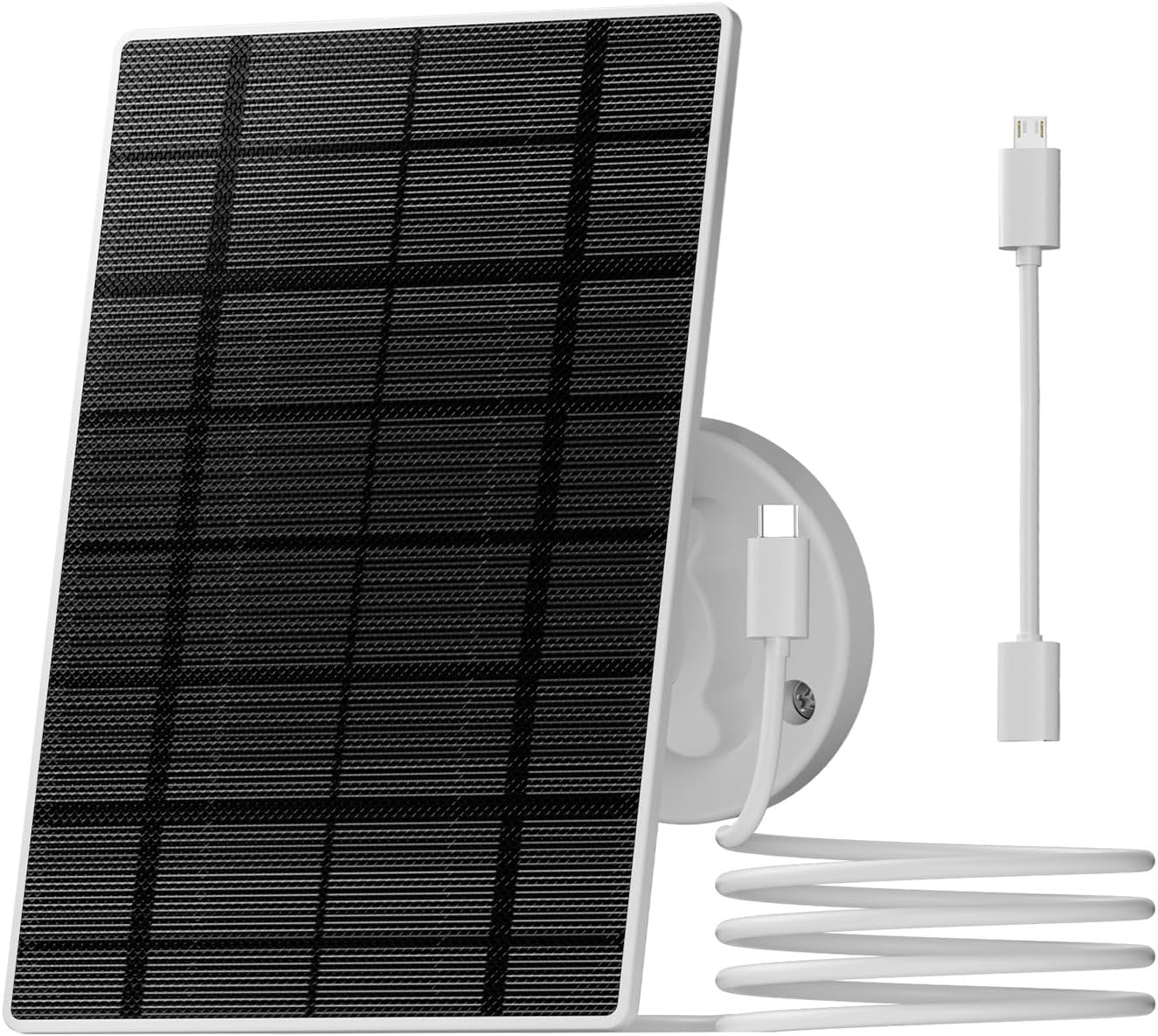 ZUMIMALL 3W Solar Panel for Security Camera Wireless Outdoor, IP66 Waterproof Solar Panel with 10ft Type C Cable, Suitable for All Security Camera (Type C Port)