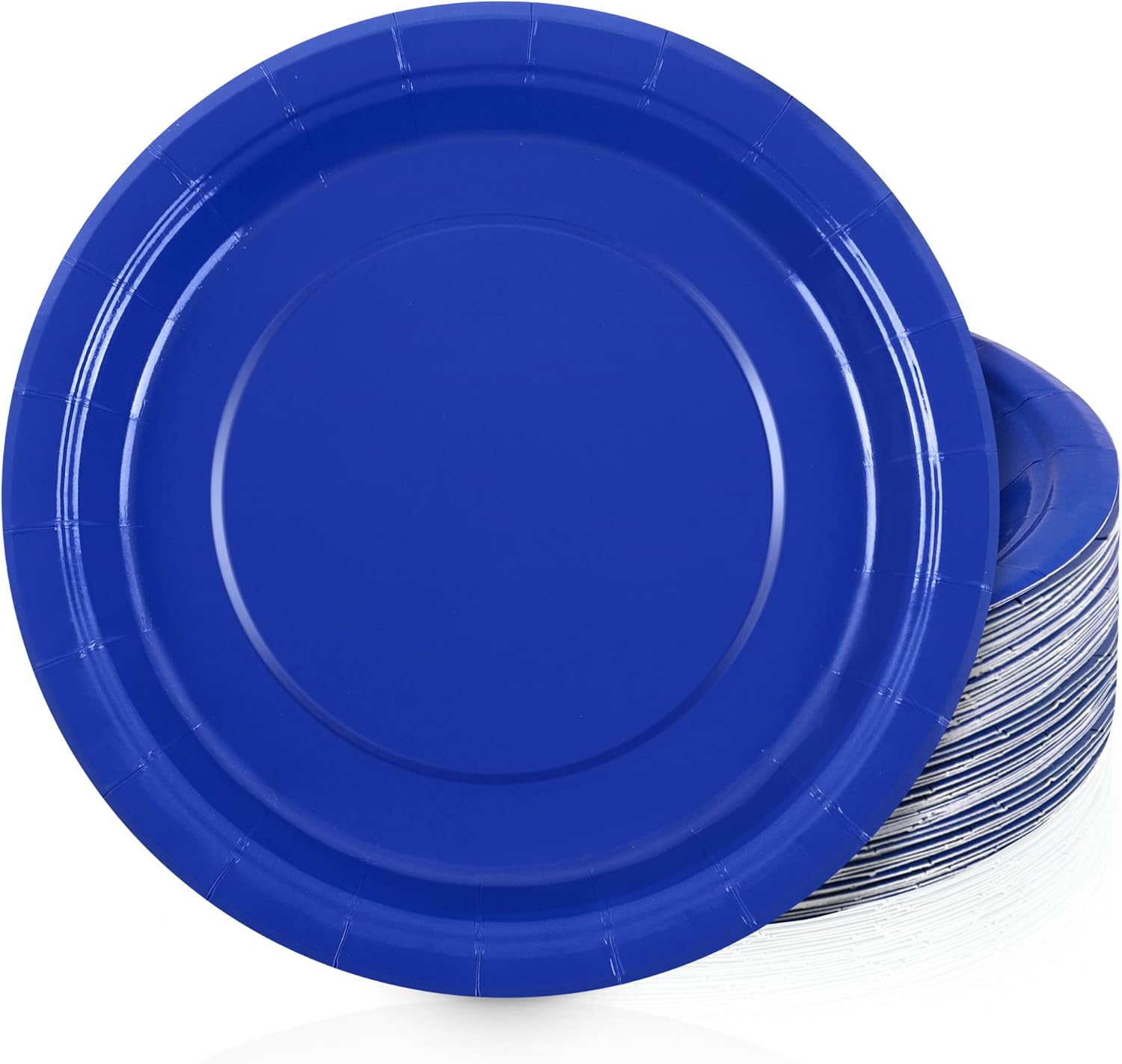 72-Piece 9-Inch Bright Royal Blue Disposable Heavy Duty Paper Plates - Sustainable Dinner & Dessert Plates for Parties, Holidays, Picnics