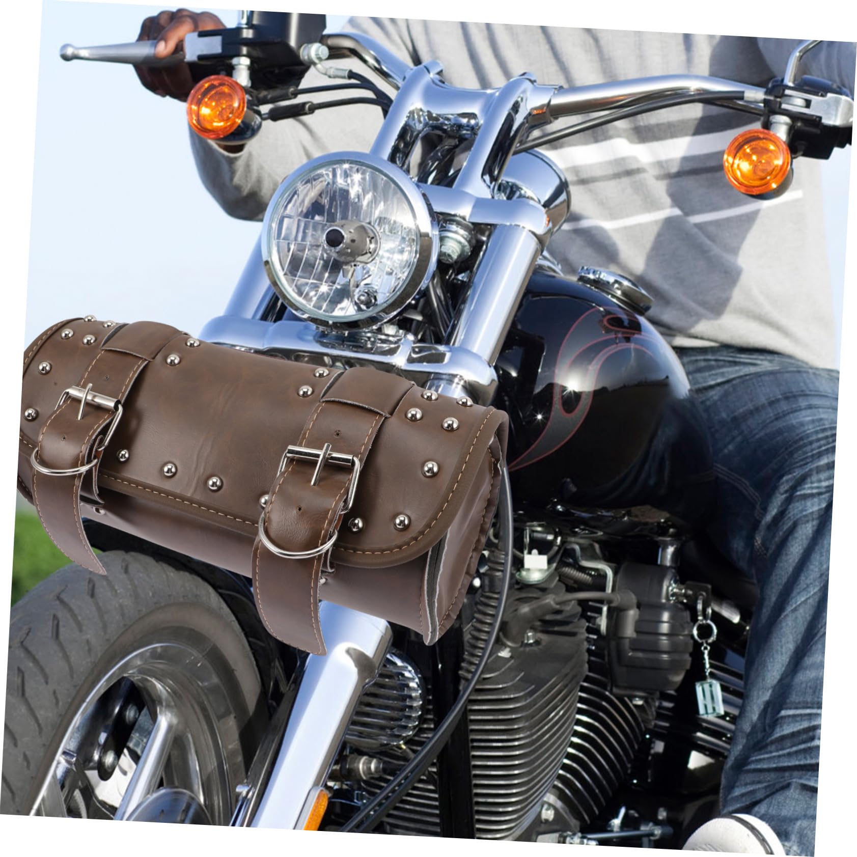 Cabilock Borsa per Forcella in PU Pelle Organizer Strumenti Manubrio con Ampia Capacità Accessorio Modifica per Touch Morbido e Design Elegante
