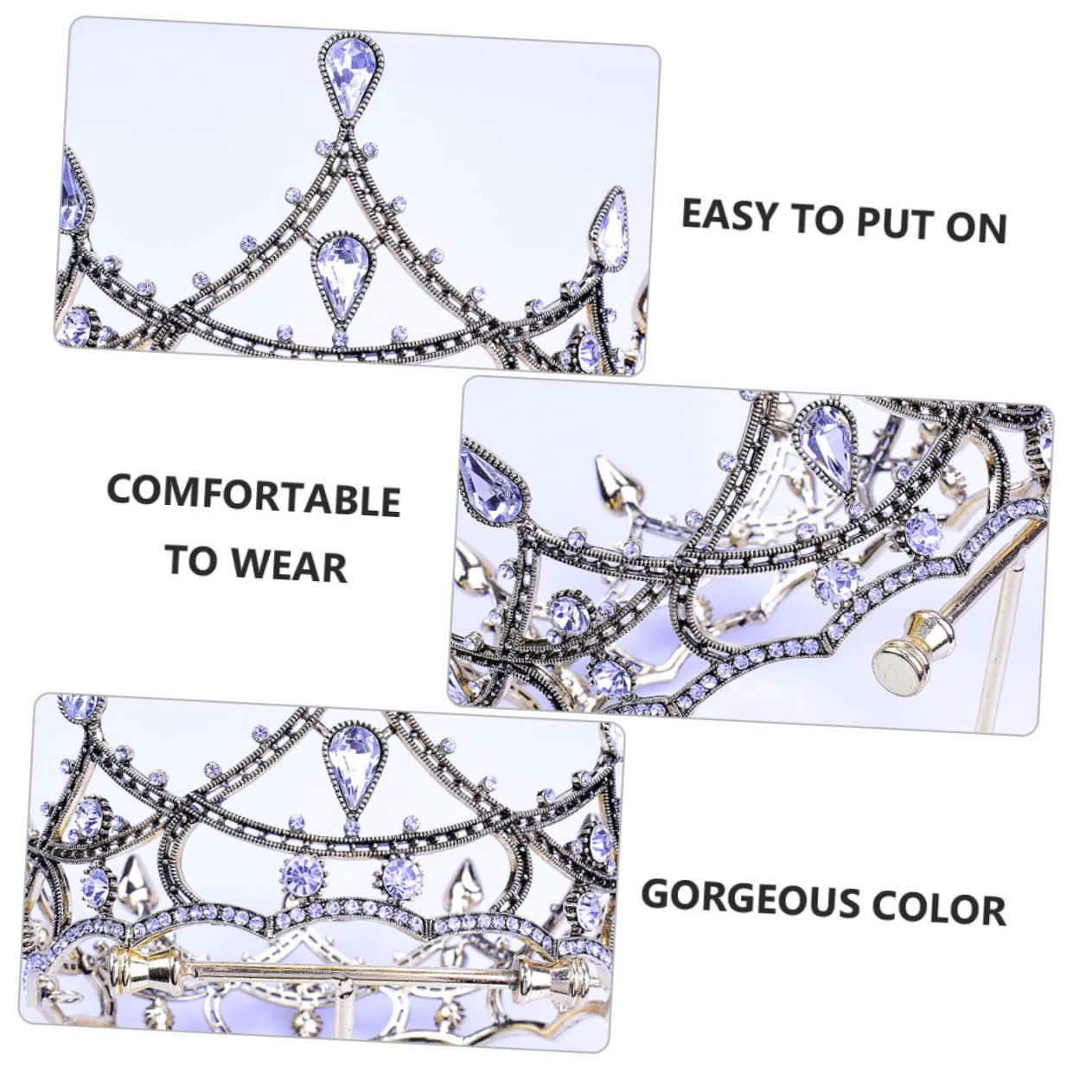 Beaupretty 2piezas Tiara Novia Retro Elegante De Rhinestones Para Bodas y Fiestas Adorno De Cabeza Chic y Sofisticado Accesorio De Boda Esencial Para Look