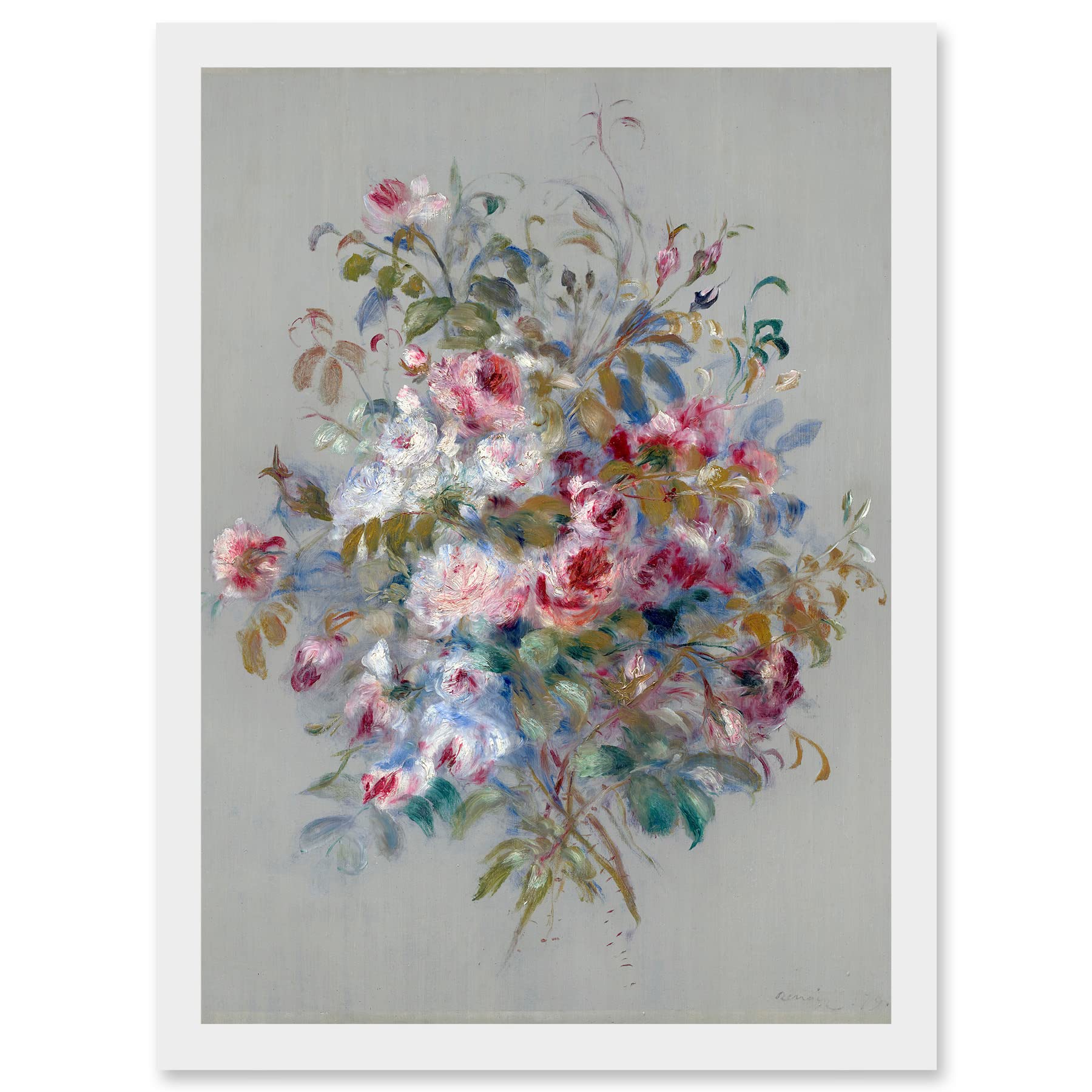 Artery8 Renoir Bouquet Of Roses 1879 Painting Artwork Framed Wall Art Print A4