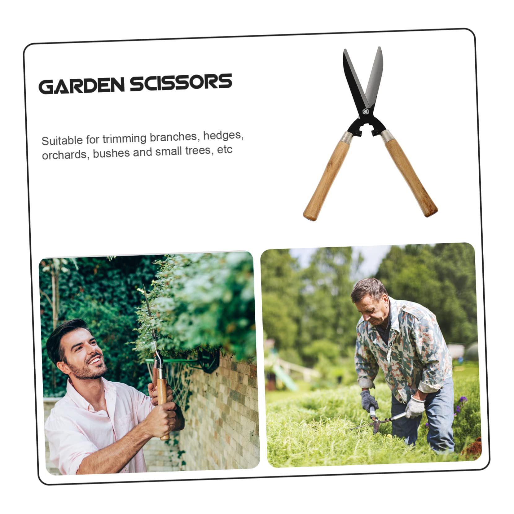 TOYANDONA 1pezzi Forbici Da Giardino Per Alberi Utensili Per Innesto Cesoie Per Prato Cesoie Da Potatura Per Giardinaggio Design Ergonomico Impugnatura in Legno Acciaio Temprato Lama Affilat