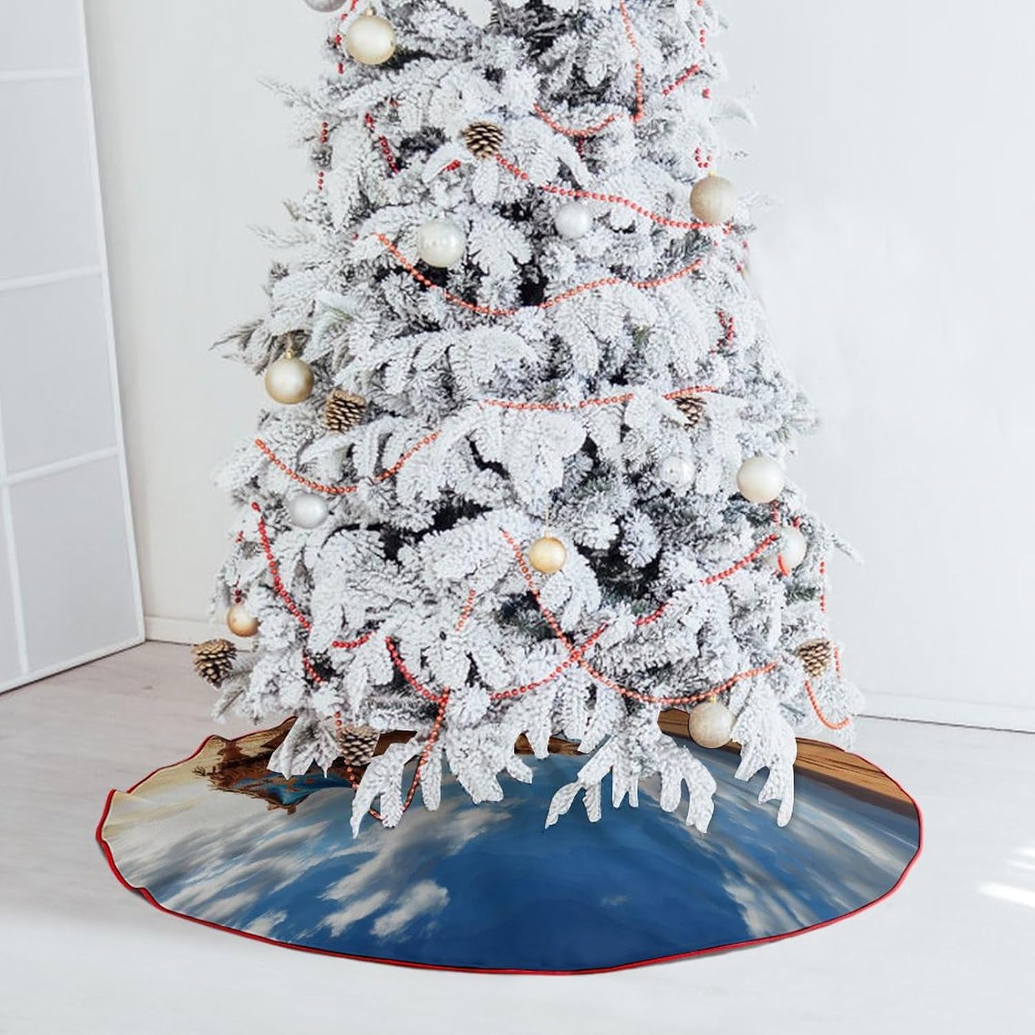 Christmas Tree SkirtCamel Skyclassic Fashion Tree Skirt Painted Multifunctional Christmas Tree Skirt