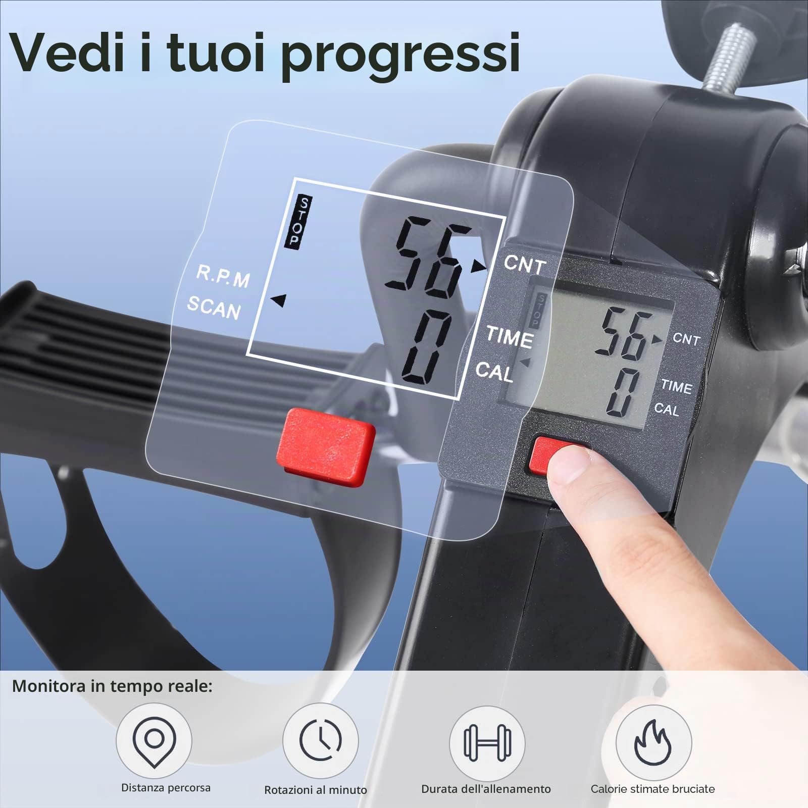 Mini Cyclette da Seduti, Controllo Magnetico per Esperienza di Utilizzo Fluida & Silenziosa, Stabilità Eccellente, 8 Livelli di Resistenza, Braccia e Gambe Esercitatore a Pedale, Ideale per Anziani