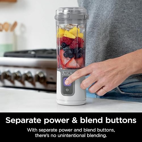 Miniatura 3 de Ninja Blast - Licuadora portátil personal de 16 onzas, color blanco (BC100WH) - Recargable USB-C, tapa fácil de sorber a prueba de fugas, tecnología