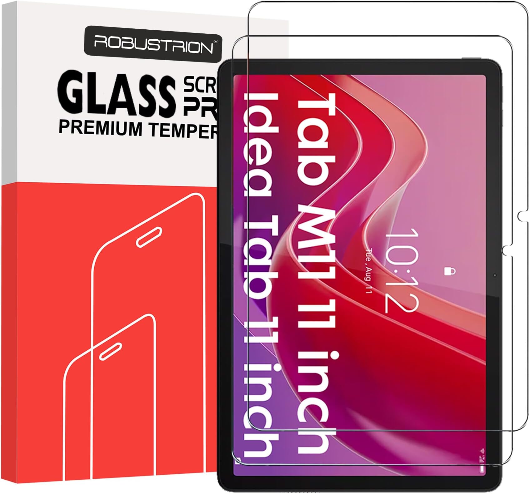 2 Pack Premium Tempered Glass for Lenovo Tab M11 / Lenovo Idea Tab 11 inch Screen Protector Guard for Lenovo Tab M11 / Idea Tab Tablet [Anti-Scratch] & [Smudge Proof]