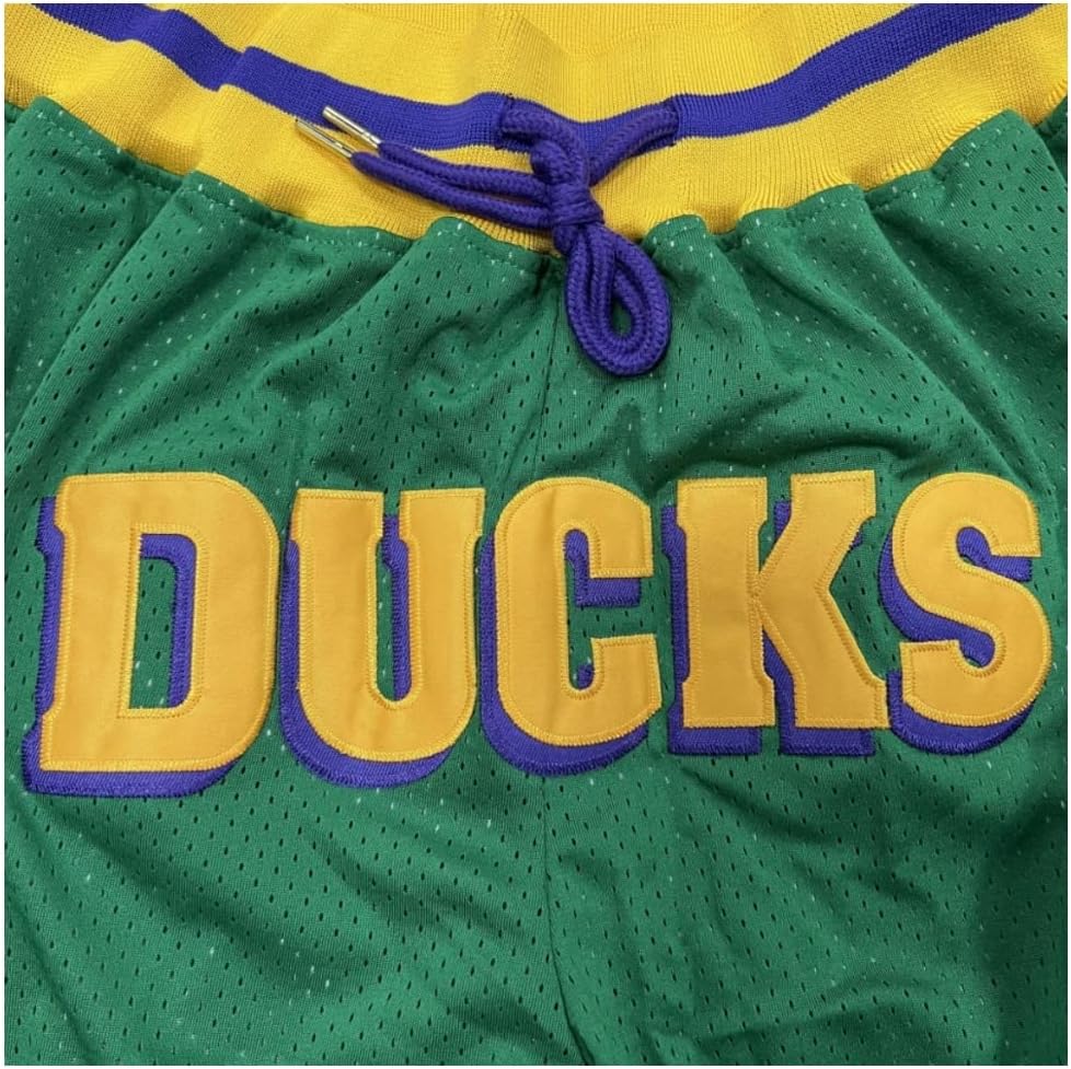 D-5 Men Basketball Shorts Mighty Ducks Sport Shorts Green/Black - Image 3