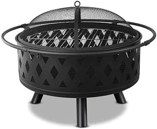 Fire Pits Outdoor Wood Burning Outdoor Fire Large Bonfire Wood Burning Patio Coal Grill Firepit for Outside Grill Charcoal Smokeless Grill with Cover BBQ Cooking for Outside Camping