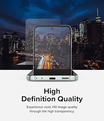 Miniatura 6 de Ringke Película doble fácil [protección de 4 capas] compatible con Samsung Galaxy Z Flip 5, revestimiento de reparación autocurable, cobertura
