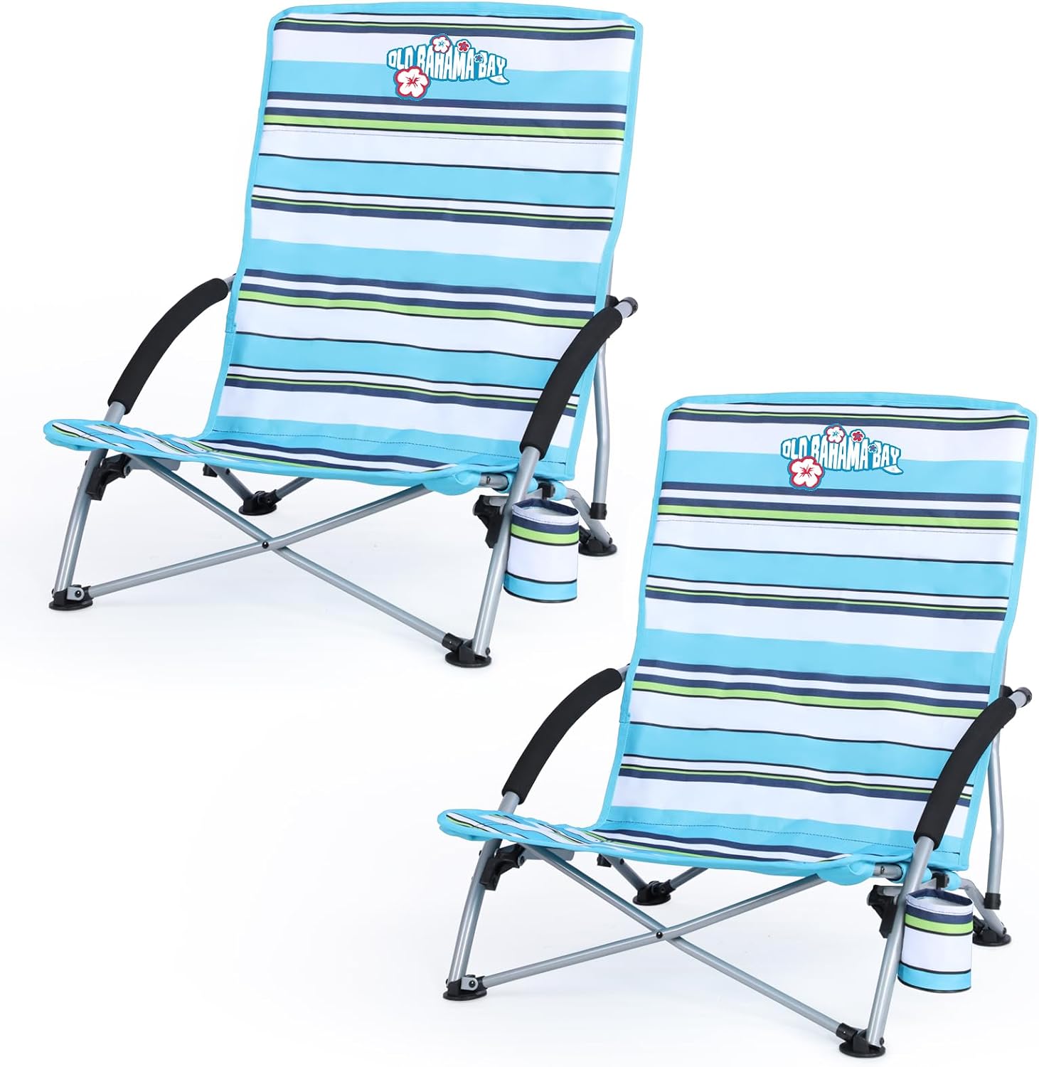 350lbs Capacity Low Beach Chair Lightweight Folding Sand Chair for Camping