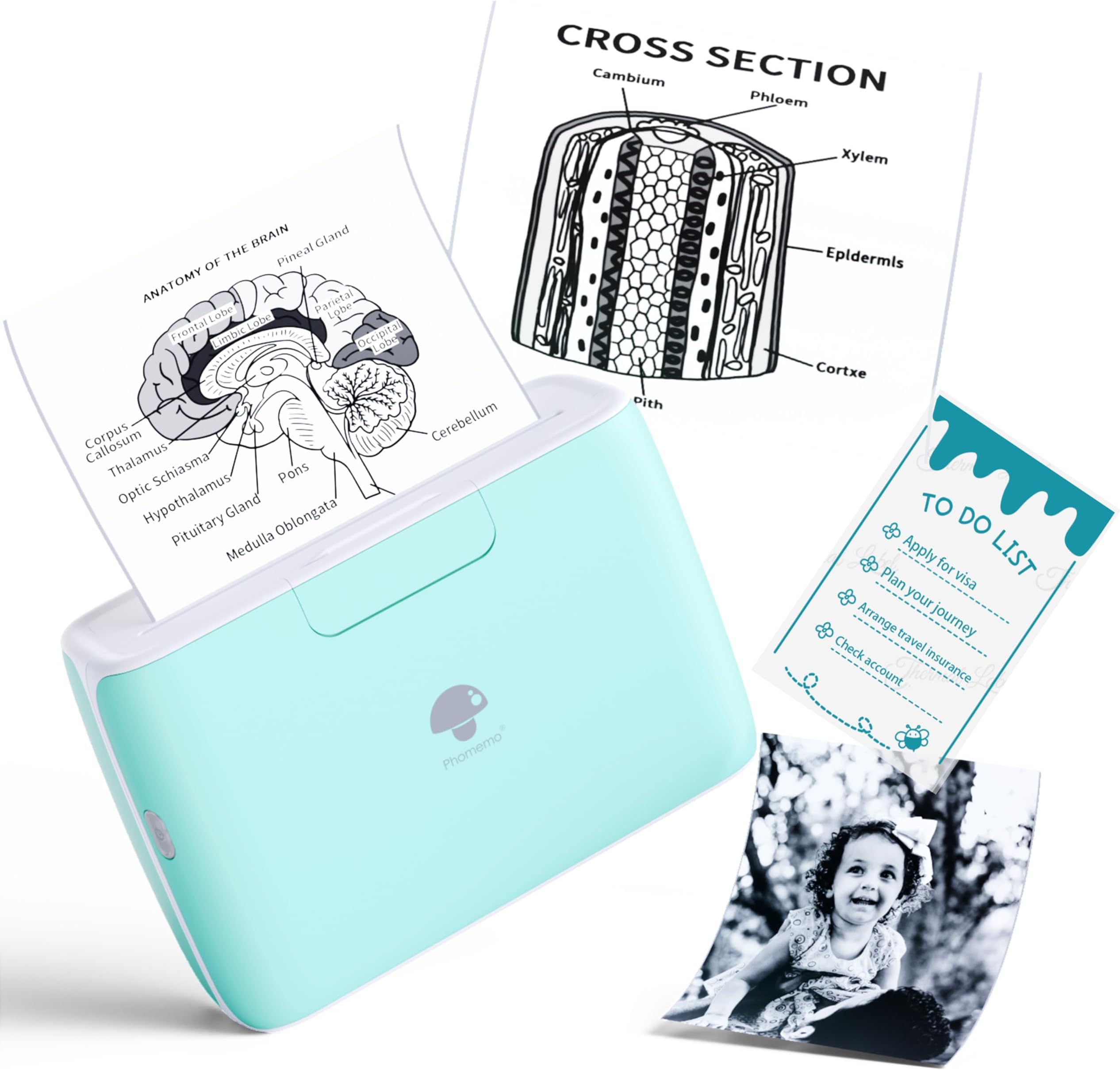 Phomemo M04S Portable Thermal Printer Sticky Note Printer, Bluetooth Label Printer, Support 2/3/4 inch Printing Width, 300 dpi,Compatible with iOS + Android, Suitable for Labels, Notes, documents