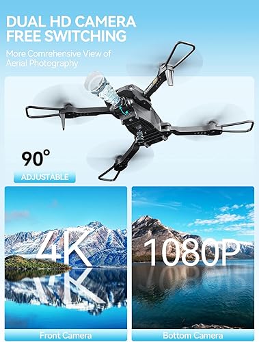 Miniatura 2 de Dron con cámara para adultos 4K - ROVPRO Dual Camera S60 RC Quadcopter con control de aplicación - Evitación de obstáculos, vuelo de punto de ruta,