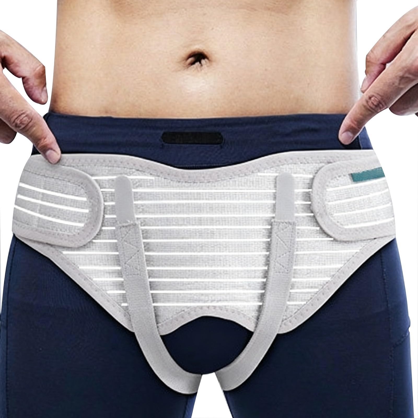 Cinture per Ernia per Uomo, Cintura di Supporto per Ernia Inguinale per Uomo e Donna con 4 Cuscinetti di Compressione, Regolabile per Il Recupero Pre e Post-Operatorio(Gray,Large)