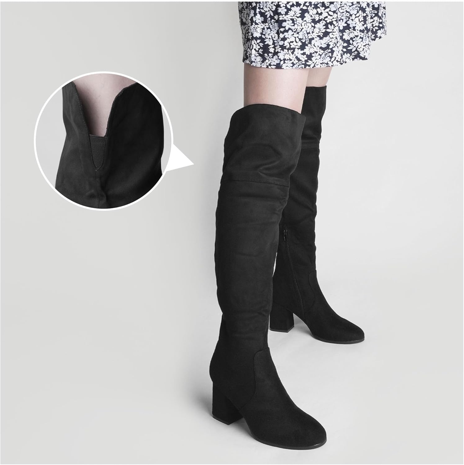 J. Adams Brandy Over The Knee Boot - Trendy Low Block Heel Suede Thigh High